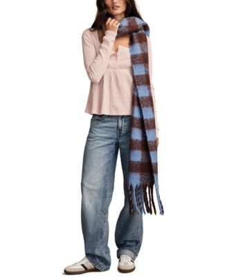 Women's Babydoll Henley Square Neck Top