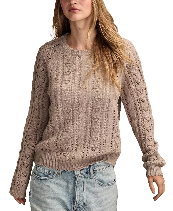 Women's Pointelle Crewneck Sweater
