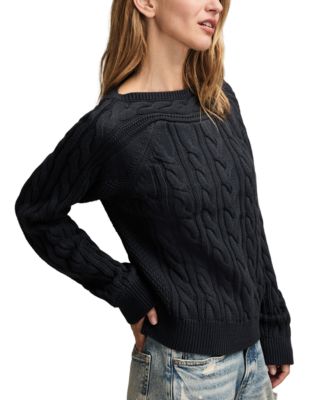 Women's Boat Neck Cable Sweater