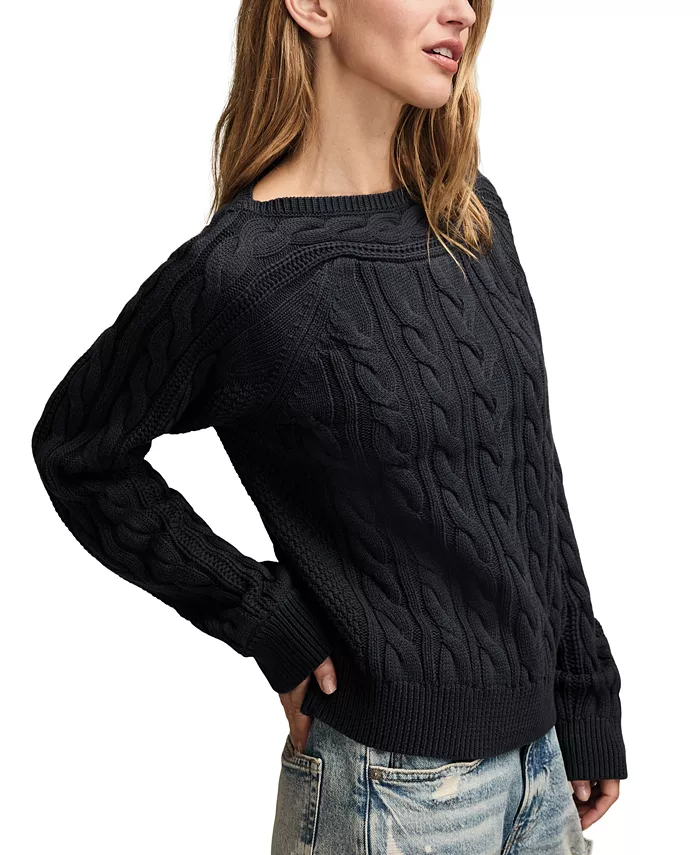 Women's Boat Neck Cable Sweater - thumbnail 9