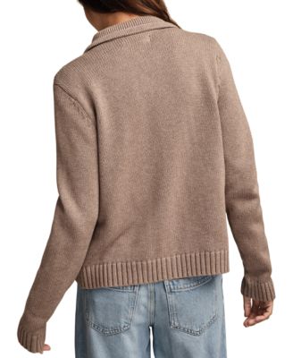 Women's Collared Button-Up Cardigan Sweater