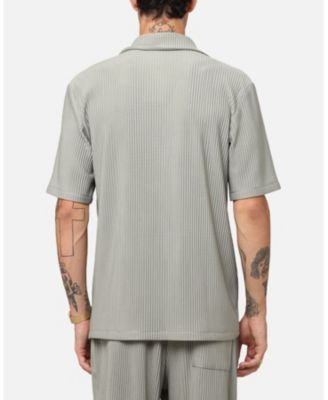 Men's Pleated Button Up Shirt