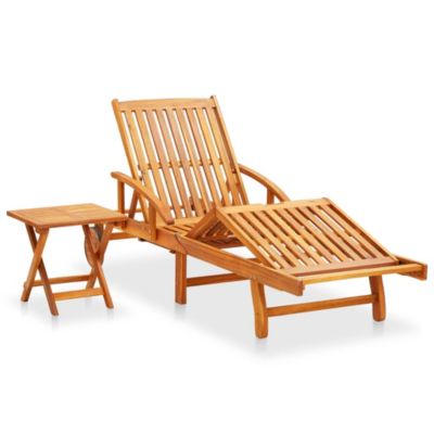 Table Acacia Wood Solid Sunlounger