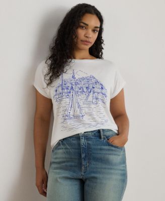 Lauren Ralph Lauren - Plus Size Graphic Short-Sleeve T-Shirt
