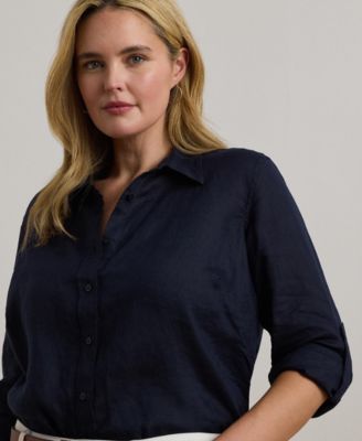 Plus Size Roll-Tab Shirt