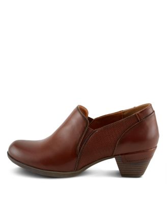 Women s JULANEAH Embossed Slip-On Shooties with Elastic Fit and Block Heel