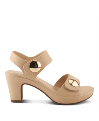 Women's DADE Metallic Button Platform Sandals with Adjustable Straps