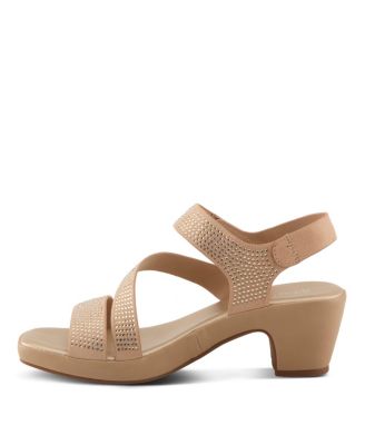 Women's YADIEL Crystal Strap Low Block Heel Sandals