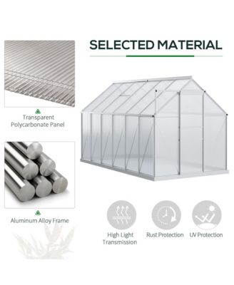 12'x6' Polycarbonate Walk-in Garden house w/ Sliding Door