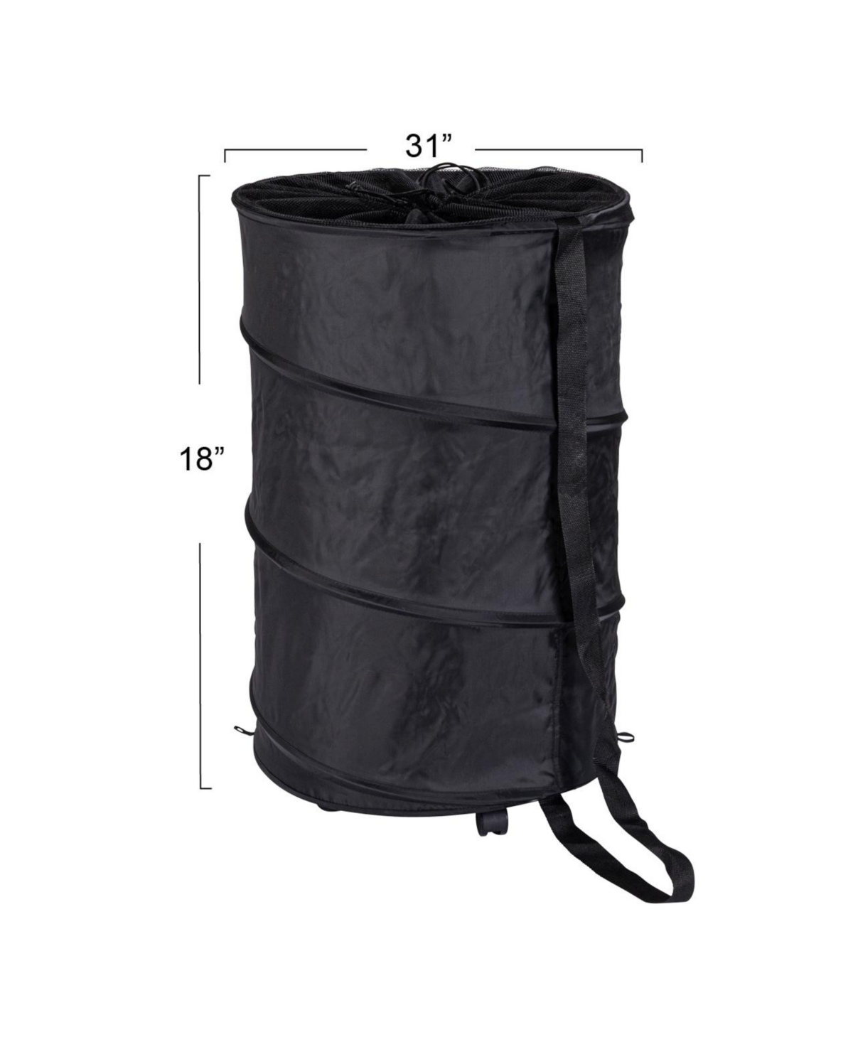 Household Essentials Rolling Pop Up Hamper, Grey