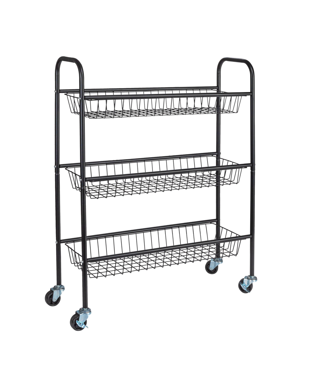 Household Essentials 3-Tier Slim Storage Cart, Black