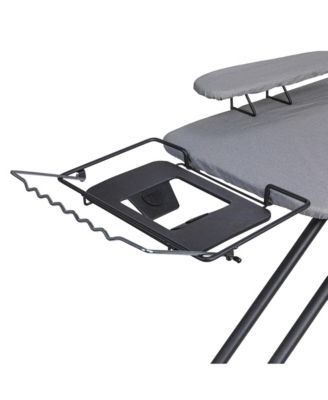 Wide Mega Ironing Board 4-Leg, Matte Black Frame, Grey Cover