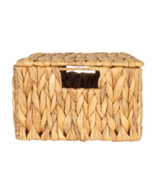 Rectangular Water Hyacinth Nesting Basket Set with Lid