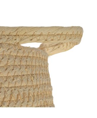 Round Handwoven Paper Rope Basket with Handles