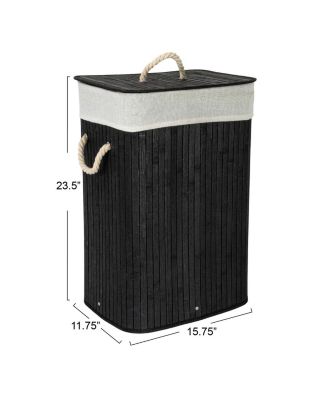 Bamboo Laundry Hamper with Rope Handles, 19-Gallons