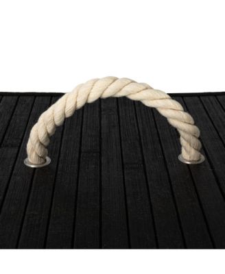 Bamboo Laundry Hamper with Rope Handles, 19-Gallons