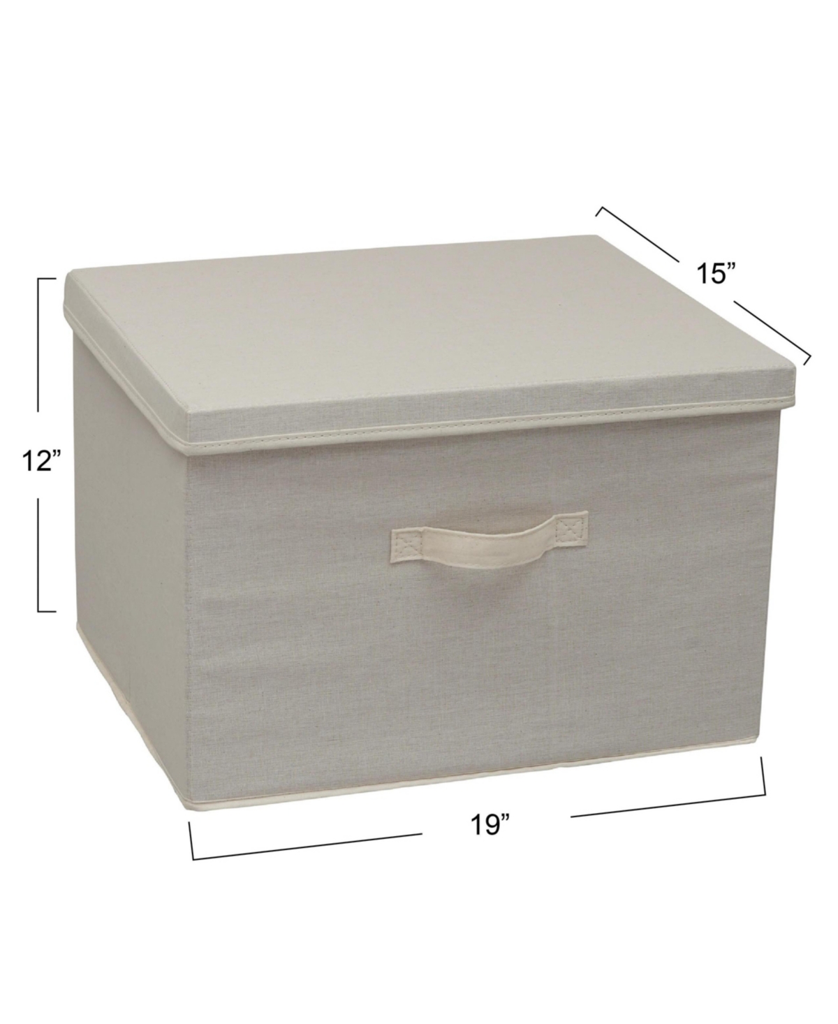 Household Essentials Wide Storage Box With Lid Box, 15"x18.5"x12", Natural
