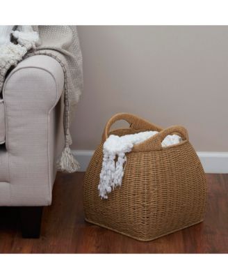 Paper Rope Basket with Handles, Natural