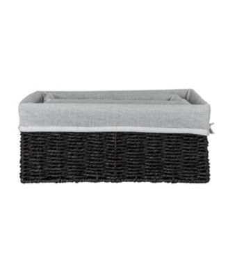 Wicker Basket Set, 3 Pieces, 1 Large and 2 Small Water Hyacinth Baskets