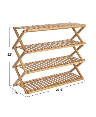 bamboo Folding Shoe Rack, Natural