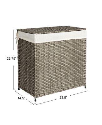Handwoven Laundry Hamper, Gray