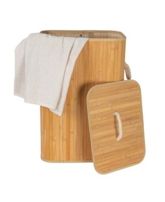Bamboo Laundry Hamper with Rope Handles, 19-Gallons