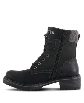 Women s JORDYN Faux Fur Trim Lace-Up Booties with Zipper Closure