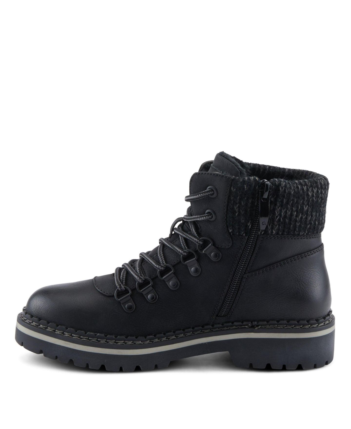 Женские ботинки Patrizia Hiker-Inspired Sweater Collar Lug Sole Boot, цвет: Чёрный — фото 2