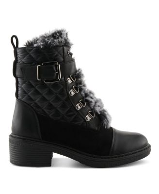 Women's Shoes HILVIA-QUILT Quilted Faux Fur Lined Winter Boots