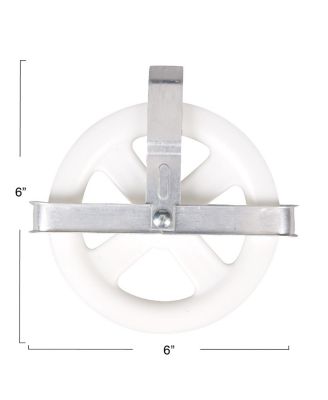 Clothesline Pulley, Silver and White