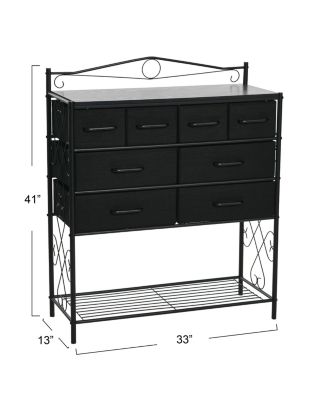 Style 8-Drawer and Bottom Shoe Shelf Storage Organizer Unit, Black