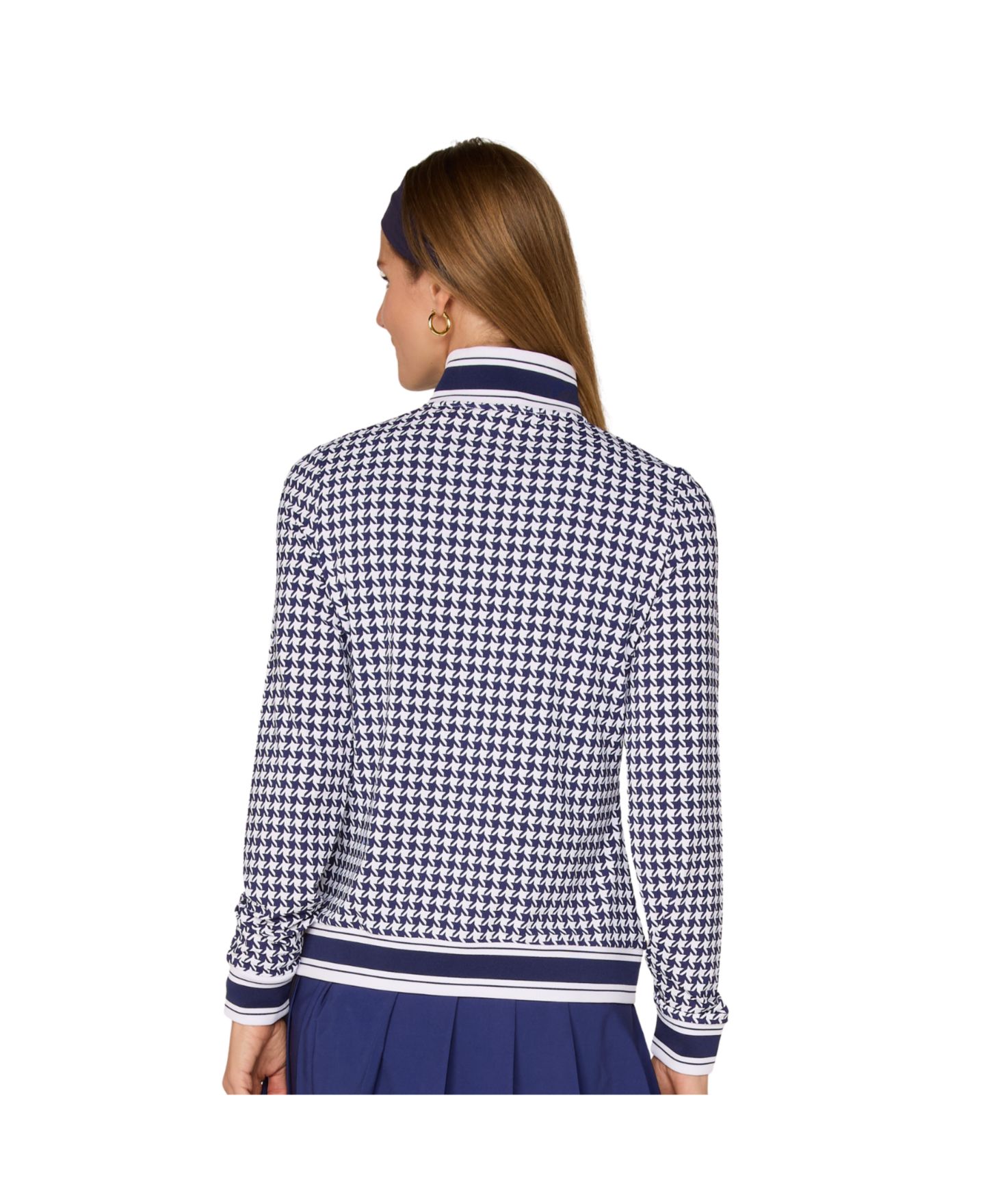 Женская куртка G Lifestyle Clothing Rib Trim, цвет: Тёмно-синяя гусиная лапка — фото 4