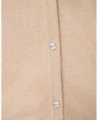Women's Lurex Cardigan with Ribbed Trim