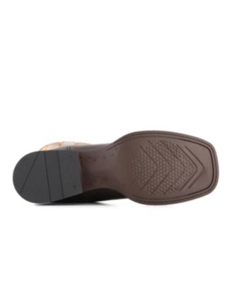 Women's Real Leather Square Toe Cowgirl Boots