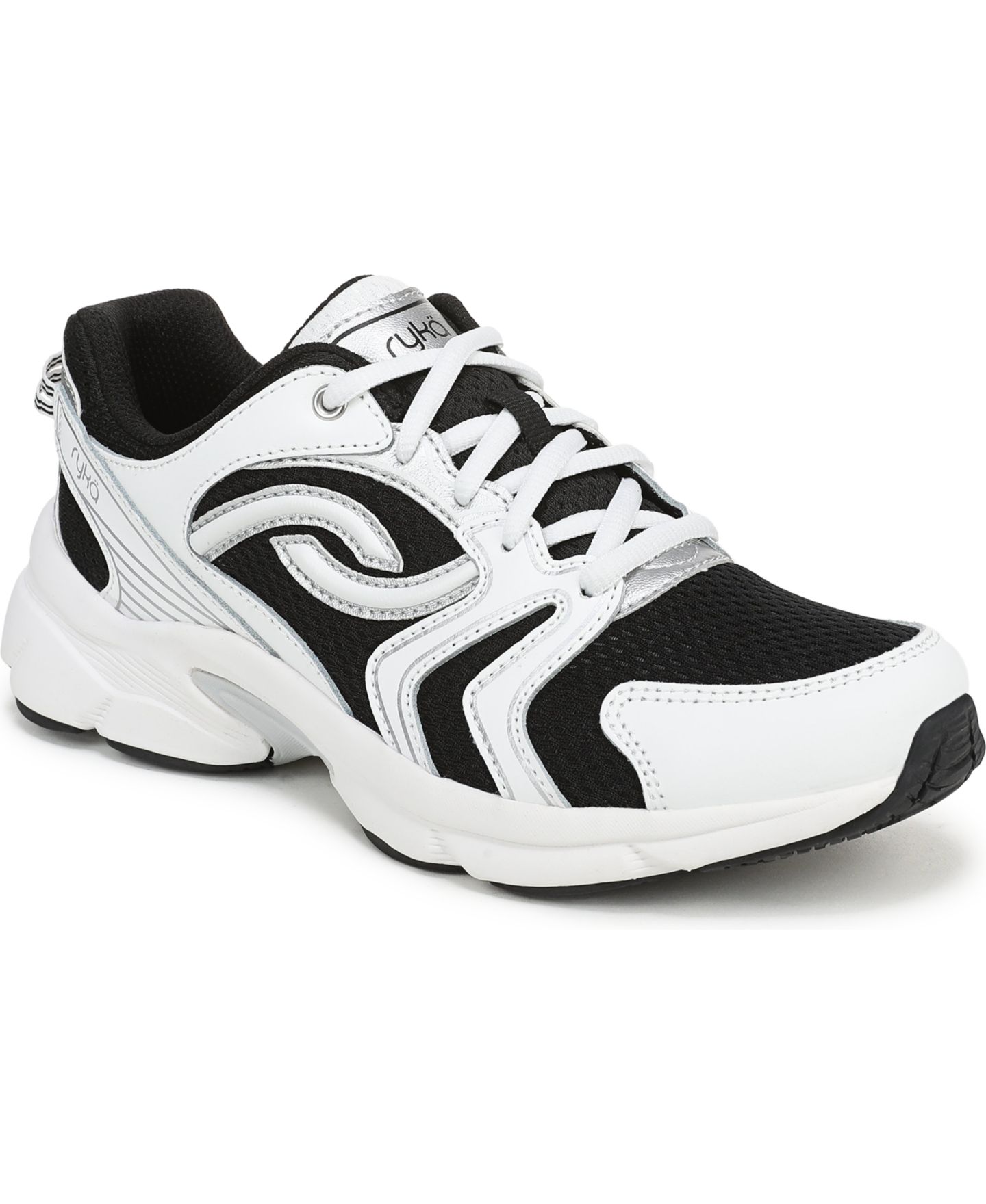 Женские кроссовки Ryka Streamline Round Toe, цвет: Белый / Чёрный кожаный — фото 1
