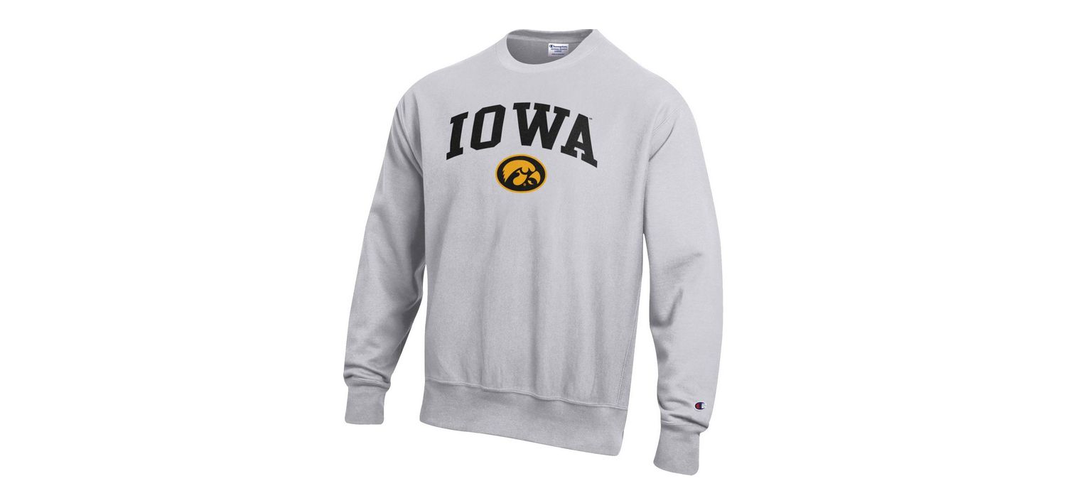 Men's Gray Iowa Hawkeyes Retro Rhombus Reverse Weave Fleece Sweatshirt