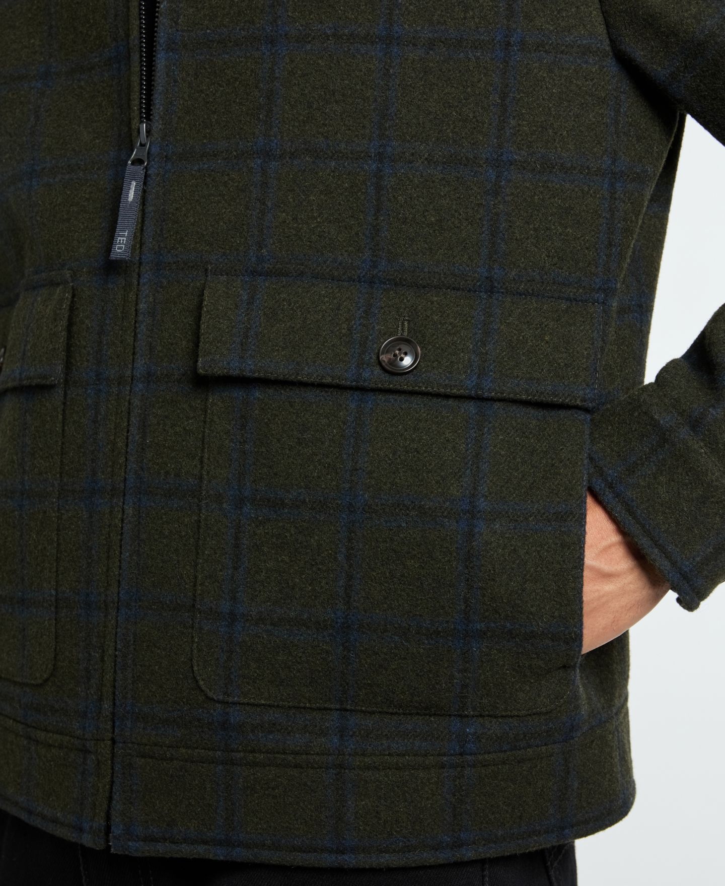 Мужская куртка Ted by Ted Baker Shirt Collar, цвет: Оливковый / Синий — фото 5