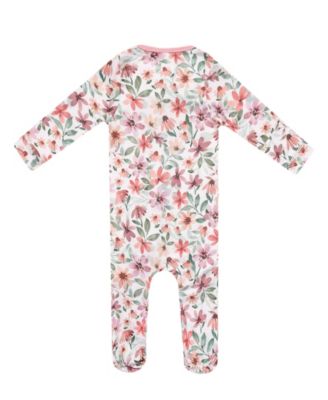 Baby Girls' Natalie Printed Zip-Up Footed Pajamas