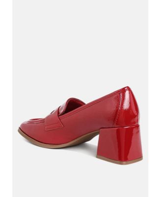 Womens Umdoni Penny Strap Block Heel Loafers