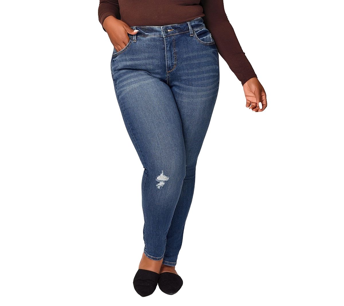 SLINK Jeans Women's Denim High Rise Skinny in 31" Inseam - Lydia view 1 — MAYCSS fashion products
