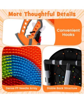 4 in 1 Throwing Target Set Kids Throwing Game with Bristle Target and 3 Throwing axes