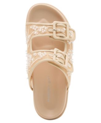 Women's Petunia Floral Mesh Footbed Round Toe Sandals