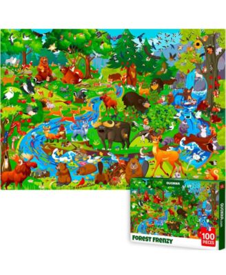100 Piece Puzzles for Kids Ages 6-8 – Intricately Illustrated Safari Animals Puzzle for Kids Ages 8-10 – Educational Busyland Game Packed