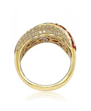 Suzy Levian Sterling Silver Cubic Zirconia Pave Wild Side Ring