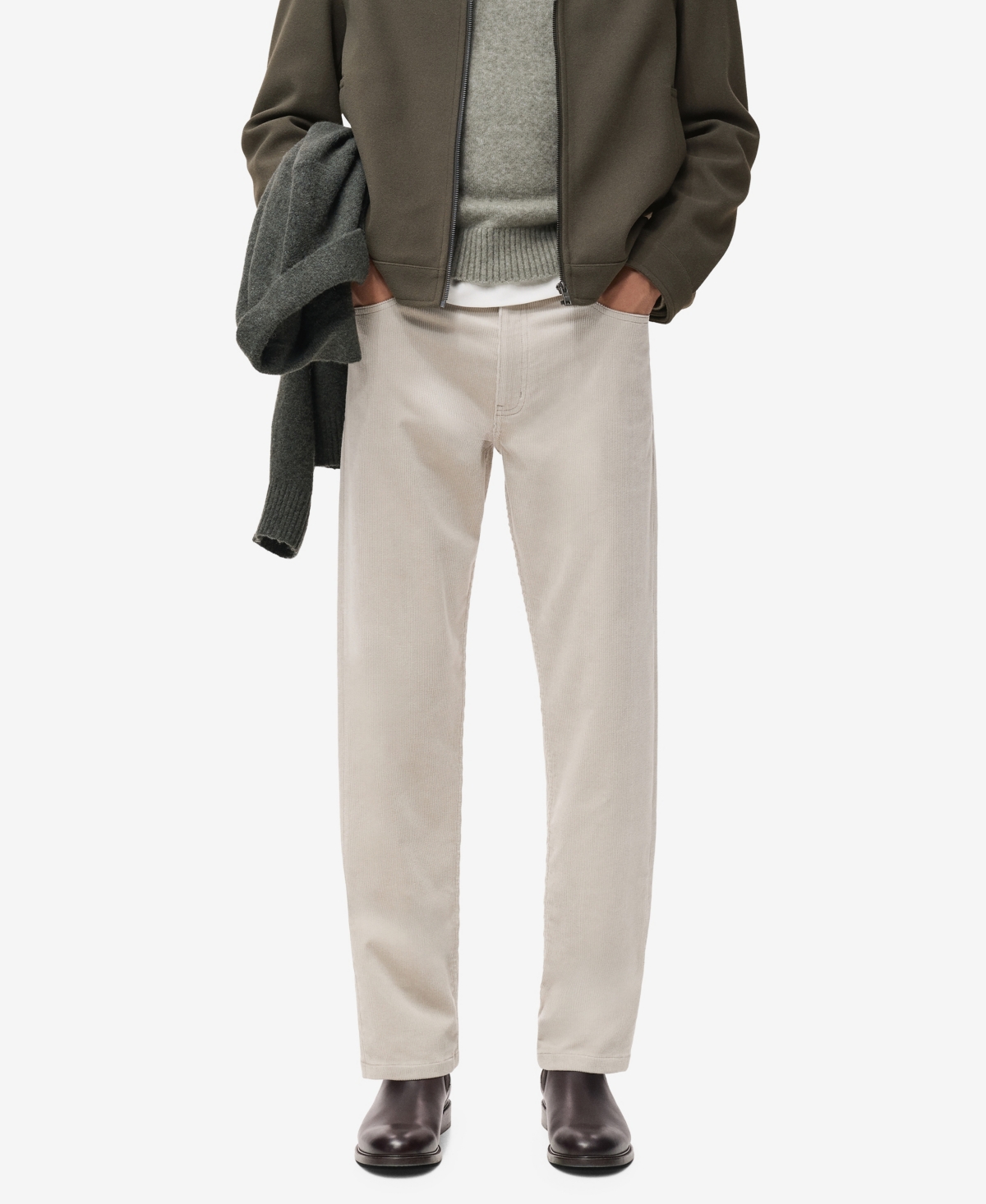 Mango Men's Corduroy Regular-fit Pants In Neutral