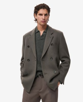 MANGO - Men's Double-Breasted Wool-Blend Coat