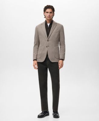 Men's Slim-Fit Micro-Houndstooth Jacket
