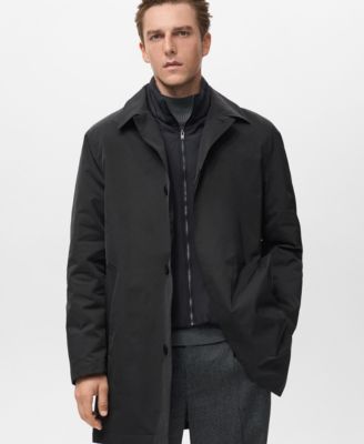 Men's Quilted Water-Repellent Trench Coat