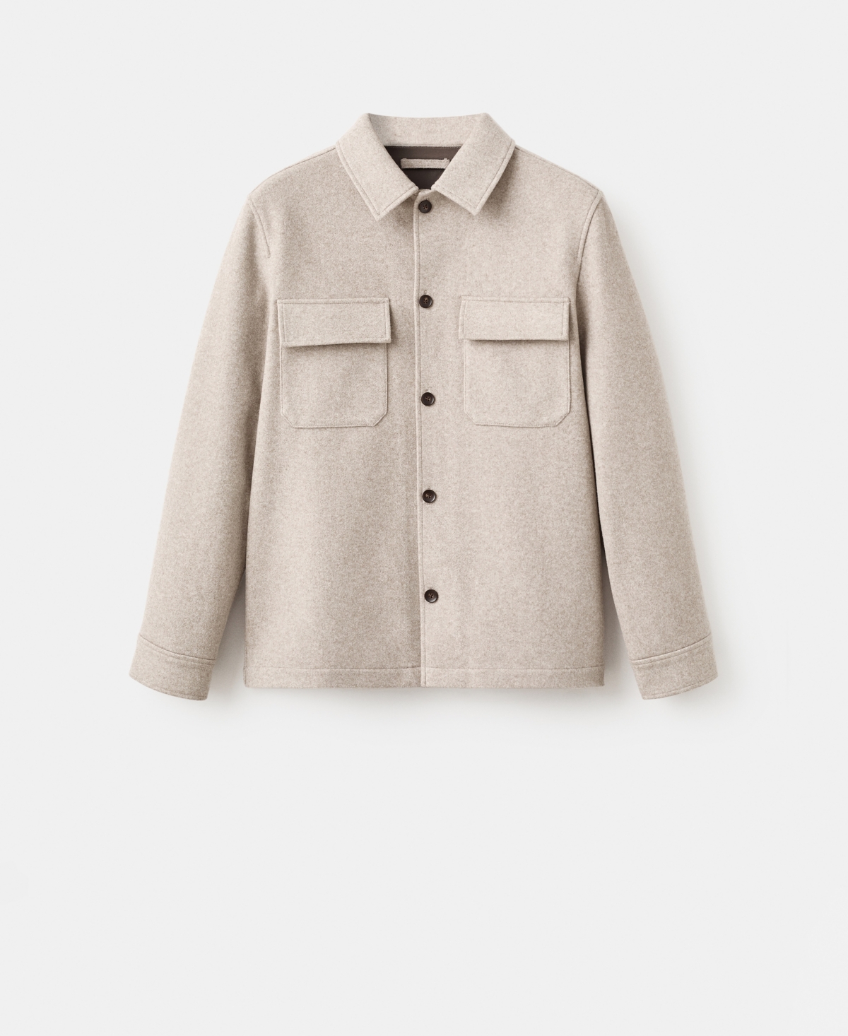 Mango Men's Lapel Pockets Wool Effect Jacket