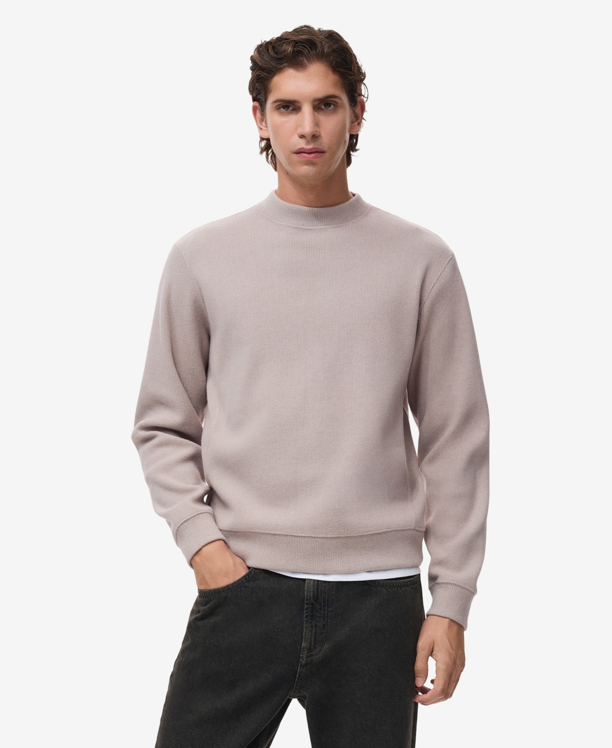 Mango Men's Regular-fit Knitted Sweatshirt In Neutral